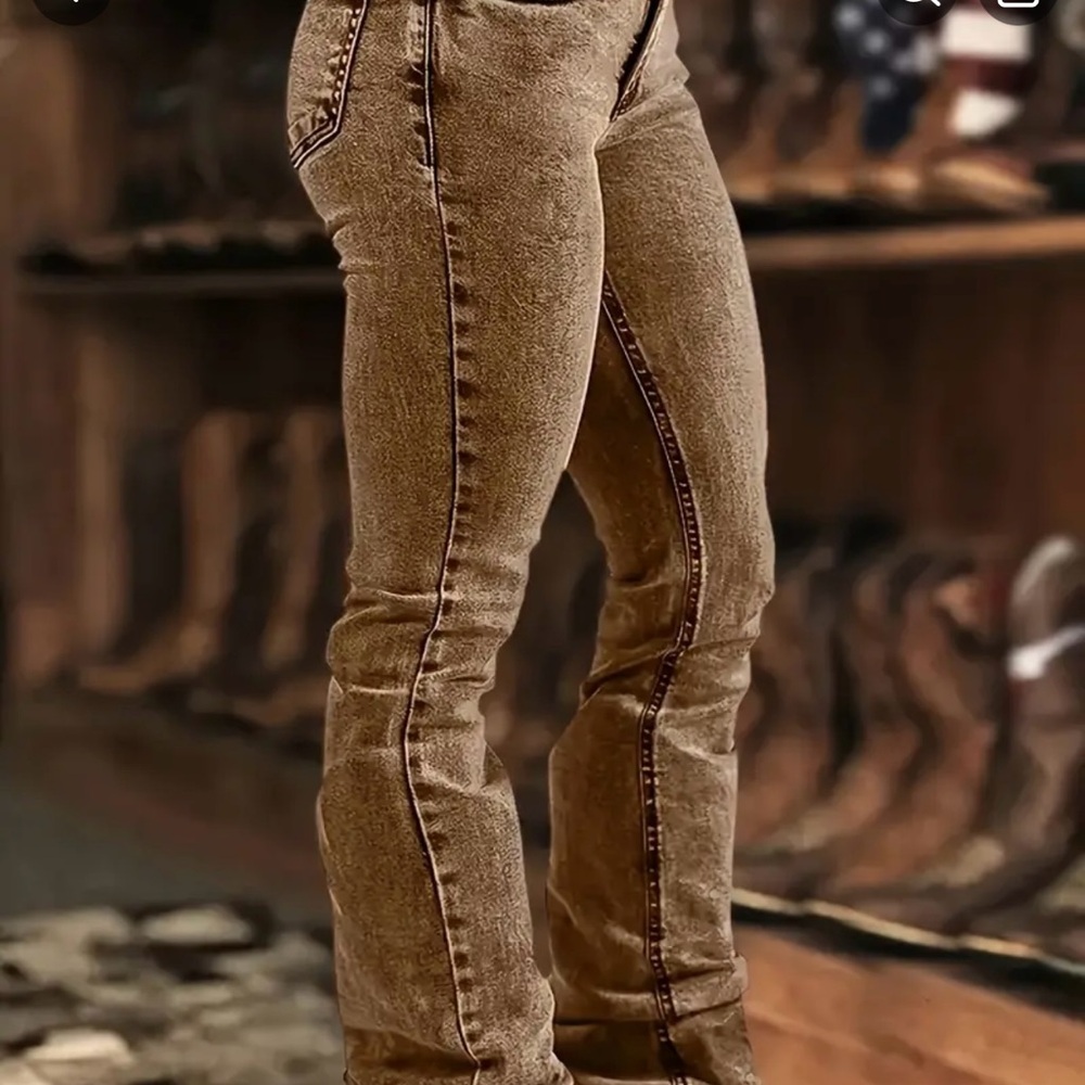 Women's Tan Boot Cut Jeans brand new never been worn